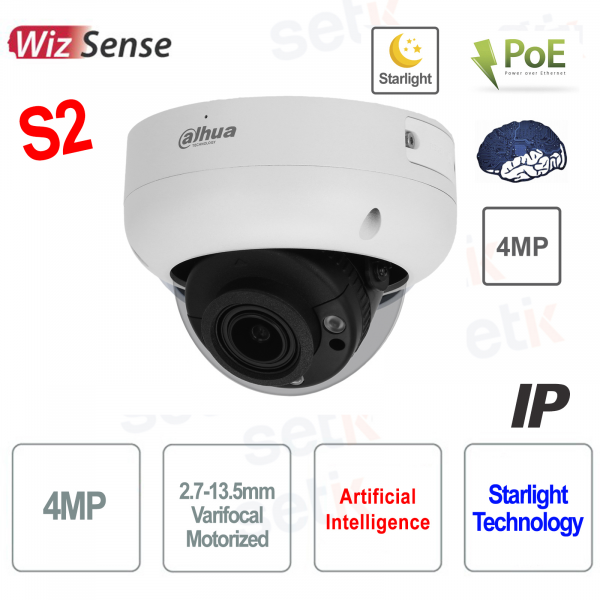Caméra IP Dahua 4MP à focale variable IR 40 m | WizSense IA et IP67 IK10