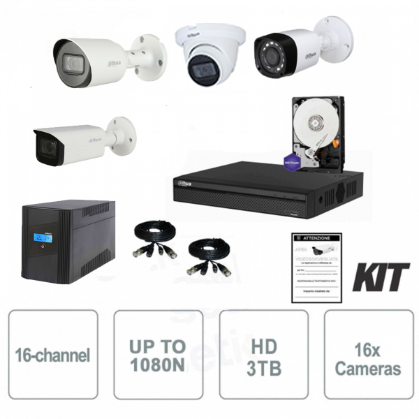 Kit de vidéosurveillance 16 canaux - Caméras - UPS et accessoires - Setik