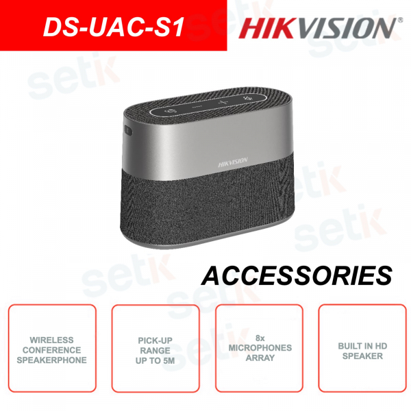 Microphone sans fil - Réseau de 8 microphones - Haut-parleur HD - Portée de détection de 5 m