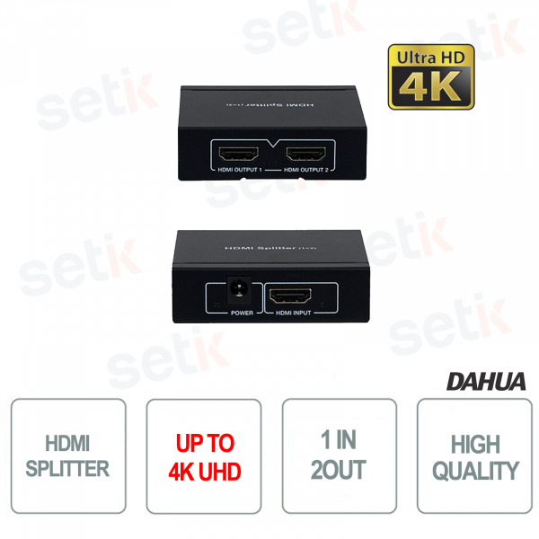 HDMI Splitter 4K UHD 1 in 2 out 1X2 Dahua