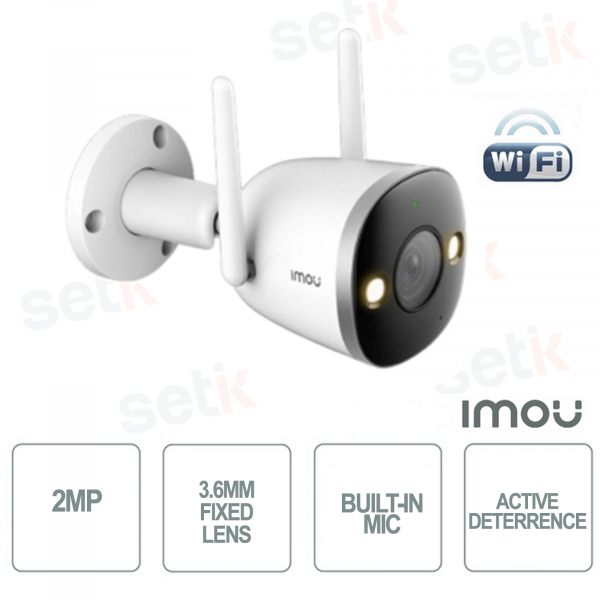 Imou 3.6mm 2MP Wireless IP Camera Active Deterrence Human Detection IP67 - Bullet 2E