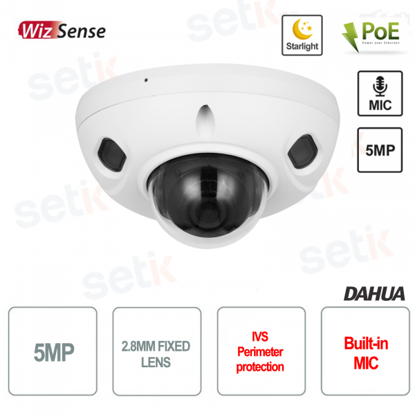 Telecamera Dahua AI IP ONVIF® PoE 5MP 2.8mm Starlight IR 30 Wizsense