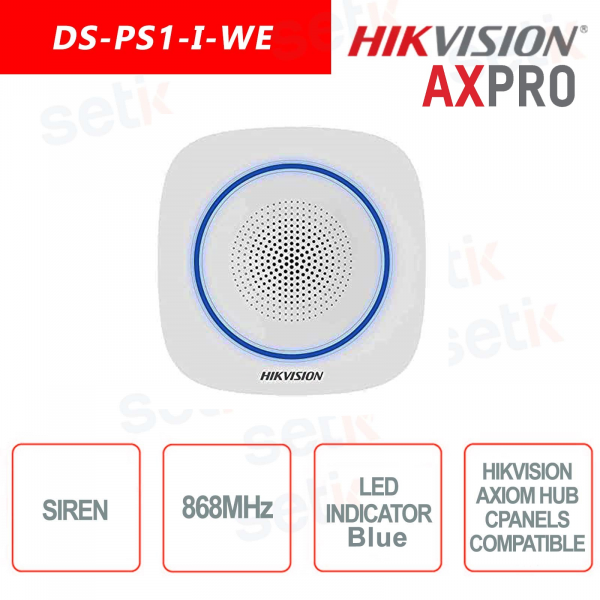 Sirène d'alarme WiFi 868 MHz-Led Bleu - Hikvision AXPro