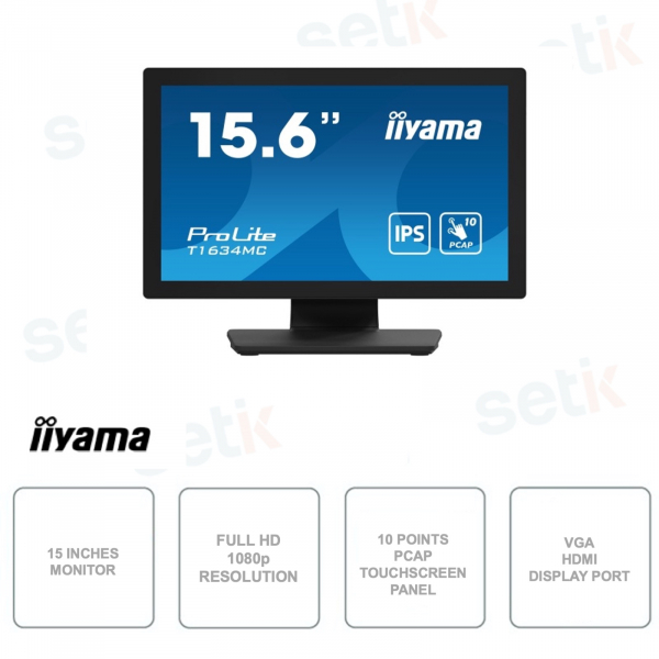 Monitor FULL HD 15.6 Pollici IPS Touchscreen Capacitivo 10 punti PCAP Touch-through-glass HDMI