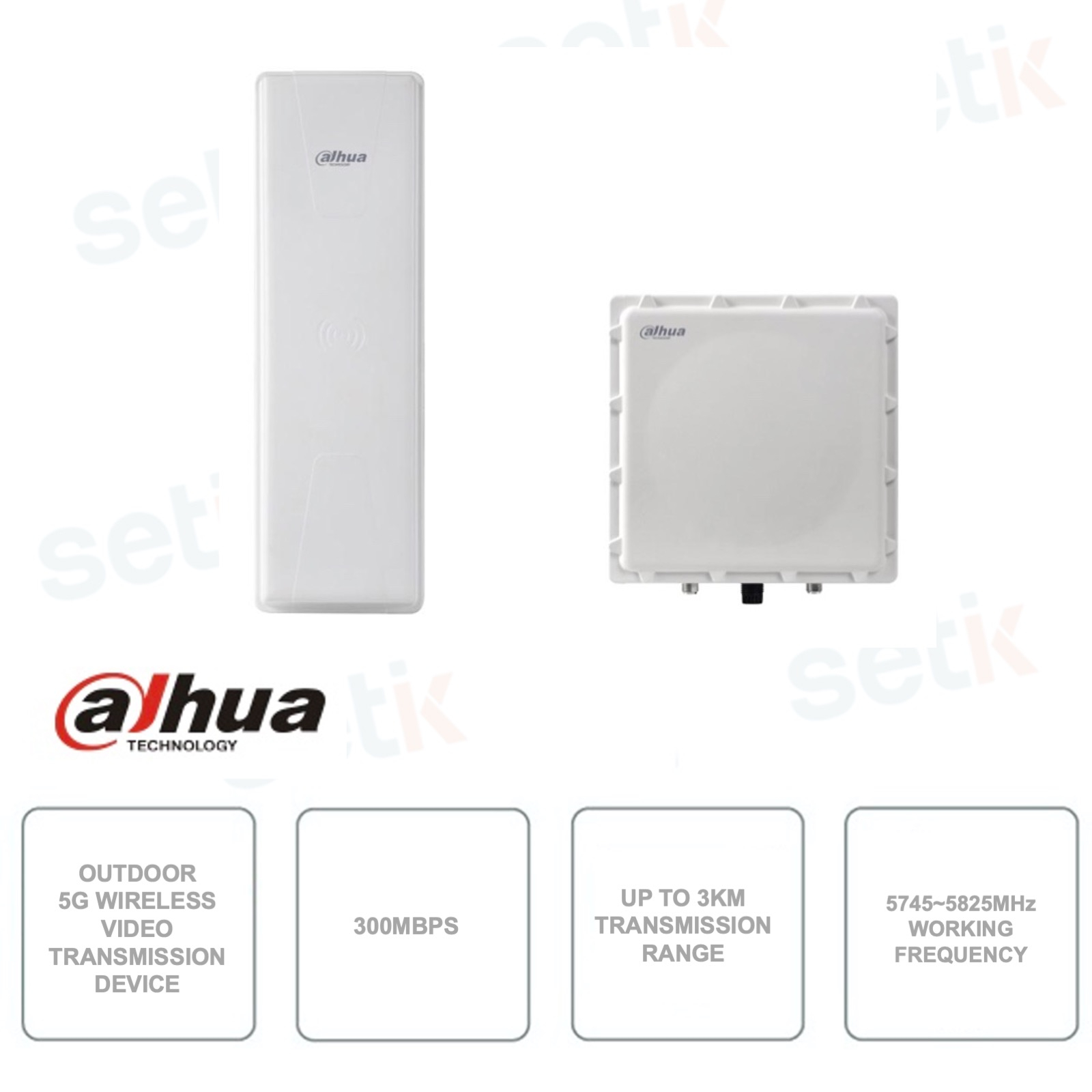 Adalov CPE380 Ponte Radio WiFi Esterno 5.8GHz, Bridge Wireless Point-to-Point Da 3KM Con Antenna 14dBi, Due Porte Ethernet 100Mbps, Internet Esteso Fino Al Prossimo Edificio
