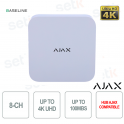 Ajax NVR Bianco 8 Canali – Network Video Recorder 4K per Videosorveglianza Ajax