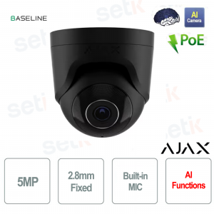 64924.197.BL1 - Ajax TurretCam 5MP Black with 2.8mm Lens and AI