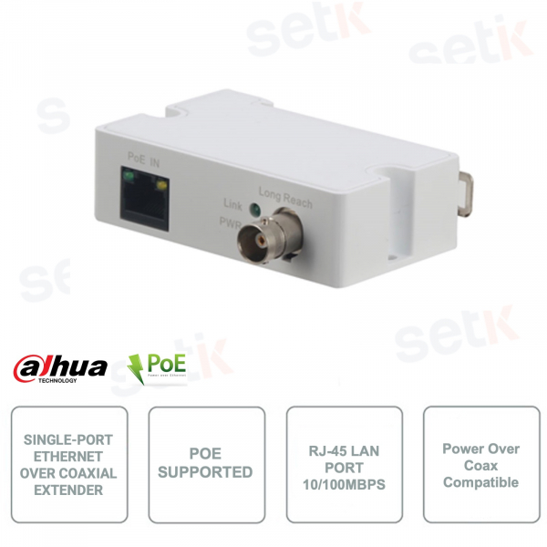 Ethernet converter RJ45 10/100M to BNC - PoE input - IEEE802.3 - up to 1KM