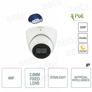 ONVIF® POE 4MP Caméra dôme IP Intelligence artificielle Analyse audio-vidéo