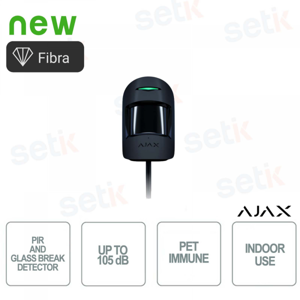 Ajax Superior CombiProtect Fiber Black – Professional Wired PIR and Glass Breakage Sensor