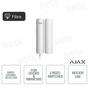 Ajax Superior DoorProtect Fibra Bianco – Sensore Apertura Cablato Professionale per Porte e Finestre