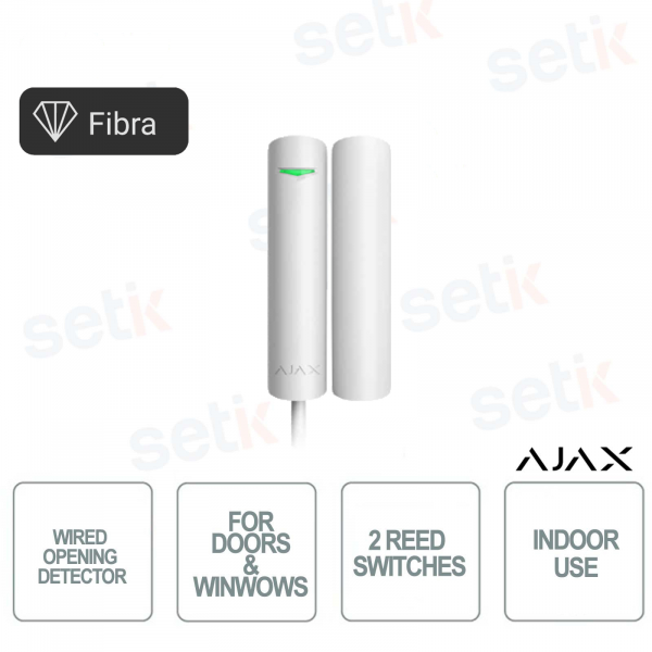 Ajax Superior DoorProtect Fibra Bianco – Sensore Apertura Cablato Professionale per Porte e Finestre