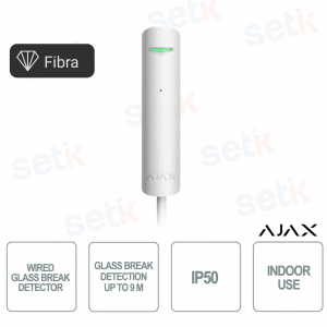 Detector de rotura de fibra de vidrio Glassprotect cableado para uso interior