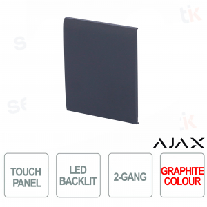 Bouton central pour LightSwitch 2 gangs Ajax Graphite