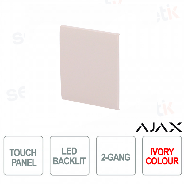 Bouton central pour LightSwitch 2 gangs Ajax Ivoire
