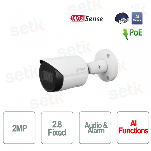 Dahua 2MP AI IP Camera with 2.8mm Lens and Starlight Night Vision - White