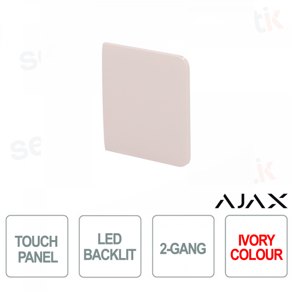 Bouton simple pour LightSwitch 2 gangs Ajax Ivoire