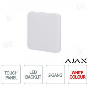 Bouton simple pour LightSwitch 2 gangs Ajax Blanc