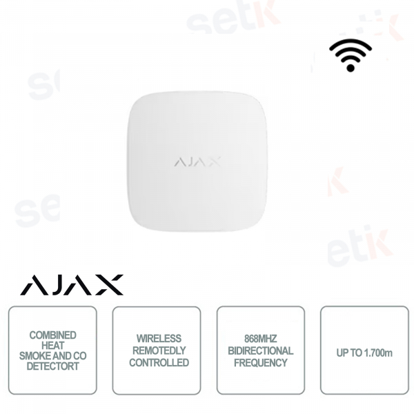 Ajax FireProtect 2 SB White – Wireless Jeweler Smoke, Heat and CO Detector
