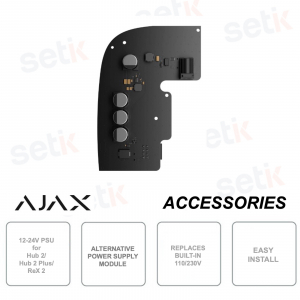 Ajax 12–24V PSU Alimentatore a Bassa Tensione per Hub e ReX con Alimentazione da Batteria
