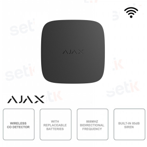 Ajax Rilevatore antincendio con sensore di monossido - Wireless - Nero