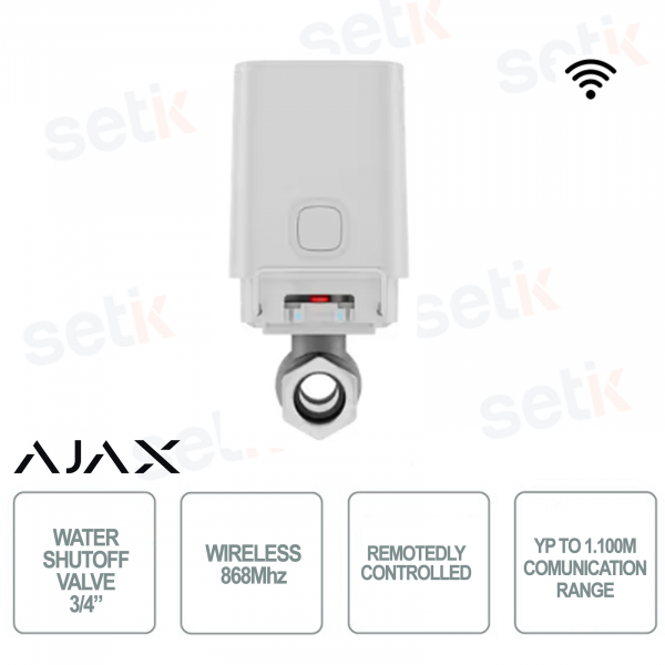 Valvola per interruzione acqua - Wireless 868Mhz - Controllabile da remoto - Bianco