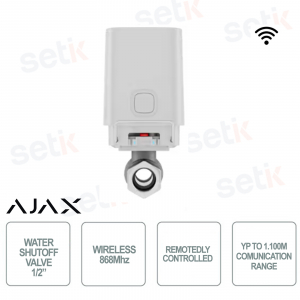 Valvola per l'interruzione dell'acqua - Wireless 868Mhz - Controllo da remoto - Bianco