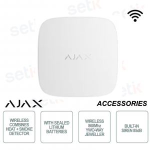 Ajax FireProtect 2 SB White – Wireless Jeweler Smoke and Heat Fire Detector