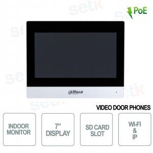 Monitor da interno - Display 7" Touch + Slot SD Card IP e WI - Argento - Dahua