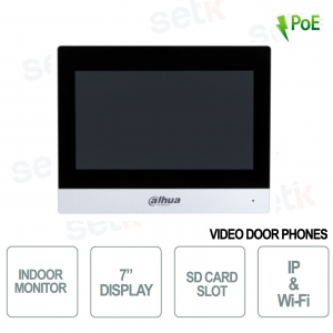 Monitor interior - Pantalla táctil de 7" + Ranura para tarjeta SD IP y WI - Plata - Dahua