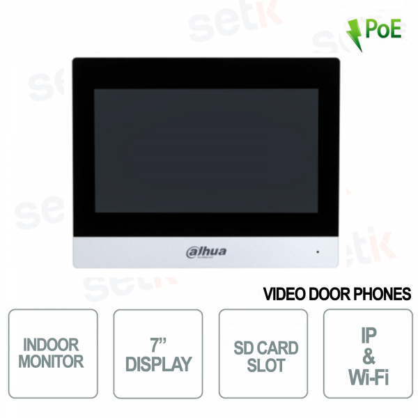 Innenmonitor – 7-Zoll-Touch-Display + IP- und WI-SD-Kartensteckplatz – Silber – Dahua