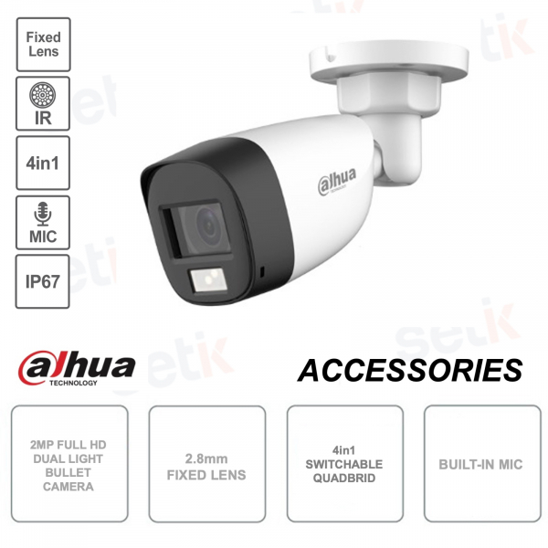 Outdoor-Bullet-Kamera – 2 MP Full HD – 2,8 mm festes Objektiv – Mikrofon – S6-Version