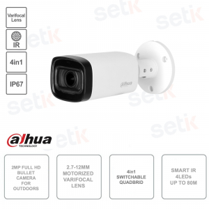 2MP Full HD-Außenkamera – motorisiertes 2,7–12-mm-Objektiv – umschaltbar 4in1