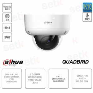 Vandal-proof dome camera - 4in1 - 2MP - Outdoor - 2.7-12mm motorized - S6 version