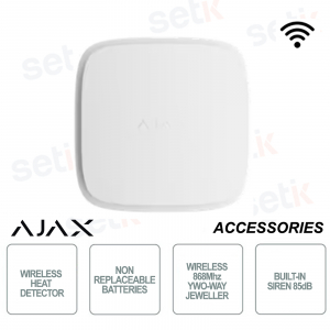 Détecteur de fumée réseau Ajax FireProtect 2 AC Blanc avec capteur de chaleur pour bijoutiers