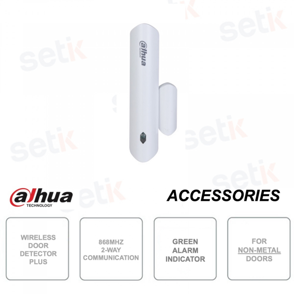 Wireless Door Detector Plus – Sensore Wireless Porte e Finestre con Rilevamento Urti, Inclinazioni e Temperatura - Dahua