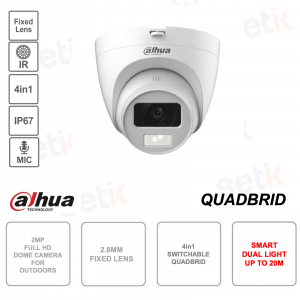 Dahua 2MP Camera with Smart Dual Light and 2.8mm Lens IP67