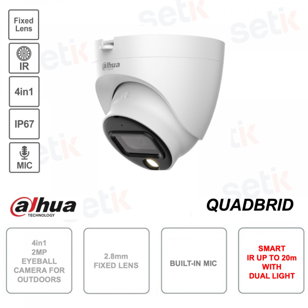 Outdoor-Augapfelkamera – 2 MP – 4in1 – 2,8-mm-Festobjektiv – Mikrofon – S2
