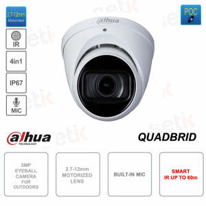 Outdoor Eyeball Camera - 5MP - 2.7-12mm - Microphone - POC - 4in1 - S2 Version