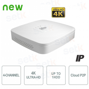 IP NVR 4K ULTRA-HD 4 Kanäle 12MP 1HDD P2P - Dahua