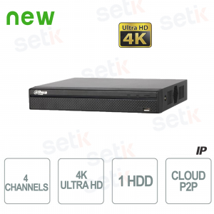 4-Kanal-IP-NVR H.265.+ 4K Ultra HD bis zu 16 MP Dahua