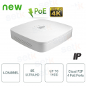 NVR IP 4K ULTRA-HD 4 Canales 12MP 1HDD PoE P2P - Dahua