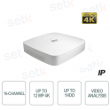 NVR 16 Kanäle IP 4K 12 MPX Ultra HD H265+ Audio Dahua