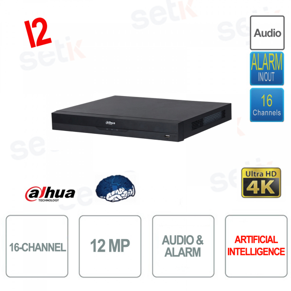 NVR 16 canali 12MP - IP WIZSENSE - AI - SMD Plus - HDMI 4K I2