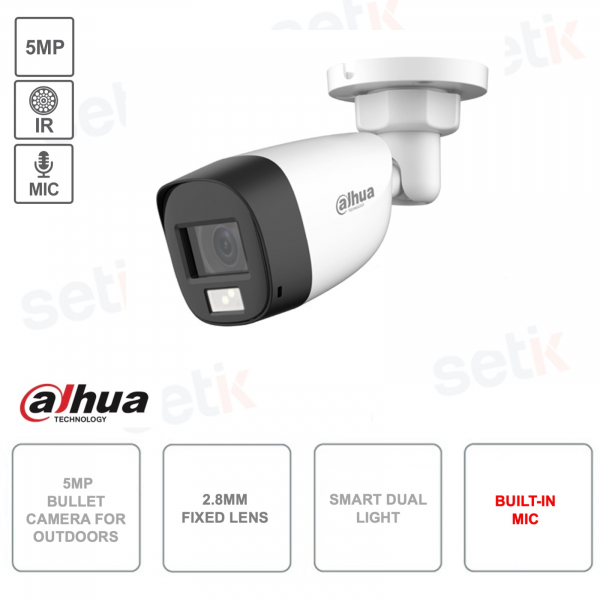 Caméra 4en1 - Résolution 5MP - Smart IR Dual Light - Objectif 2,8 mm - IP67 - Microphone - Version S2