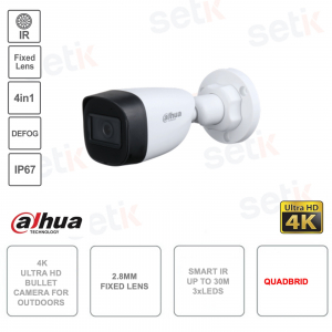 Caméra Bullet Starlight - 4K Ultra HD - 2,8 mm - 4en1 commutable - version S2