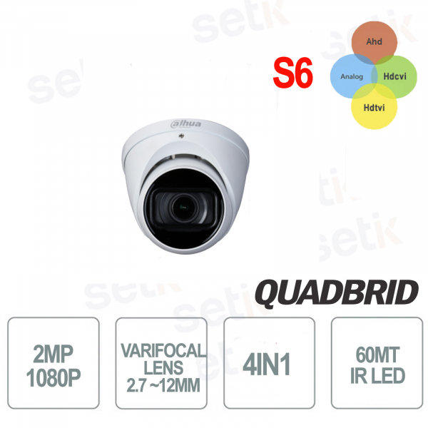 copy of Telecamera Dahua 2 MP 4in1 2.7mm-12mm IR 60 Dome S5