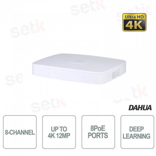 8-Kanal-IP-NVR 4K H.265+ 12MP 8 PoE Deep Learning – Dahua