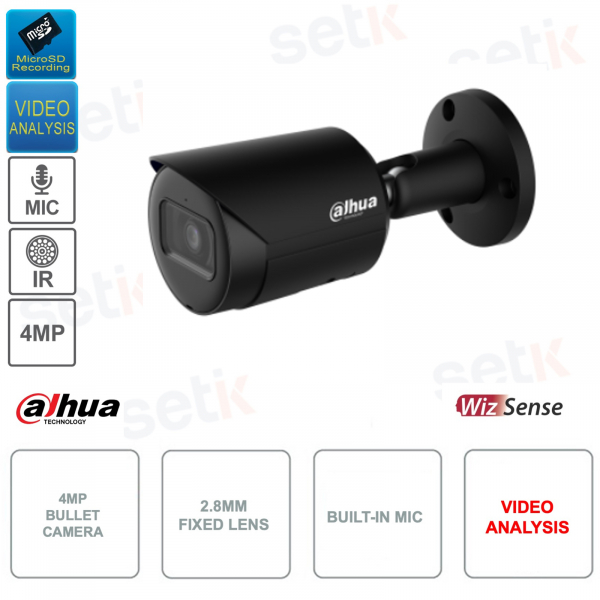 Cámara Bullet IP POE ONVIF® - 4MP - 2.8mm - Video Análisis - Nero
