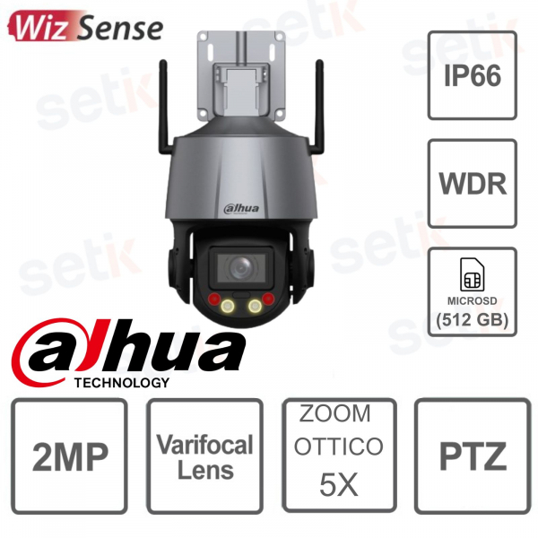 DAHUA-PTZ-KAMERA – 2 MP – 5 x – Smart Dual Light – WizSense – Wi-Fi-Netzwerk